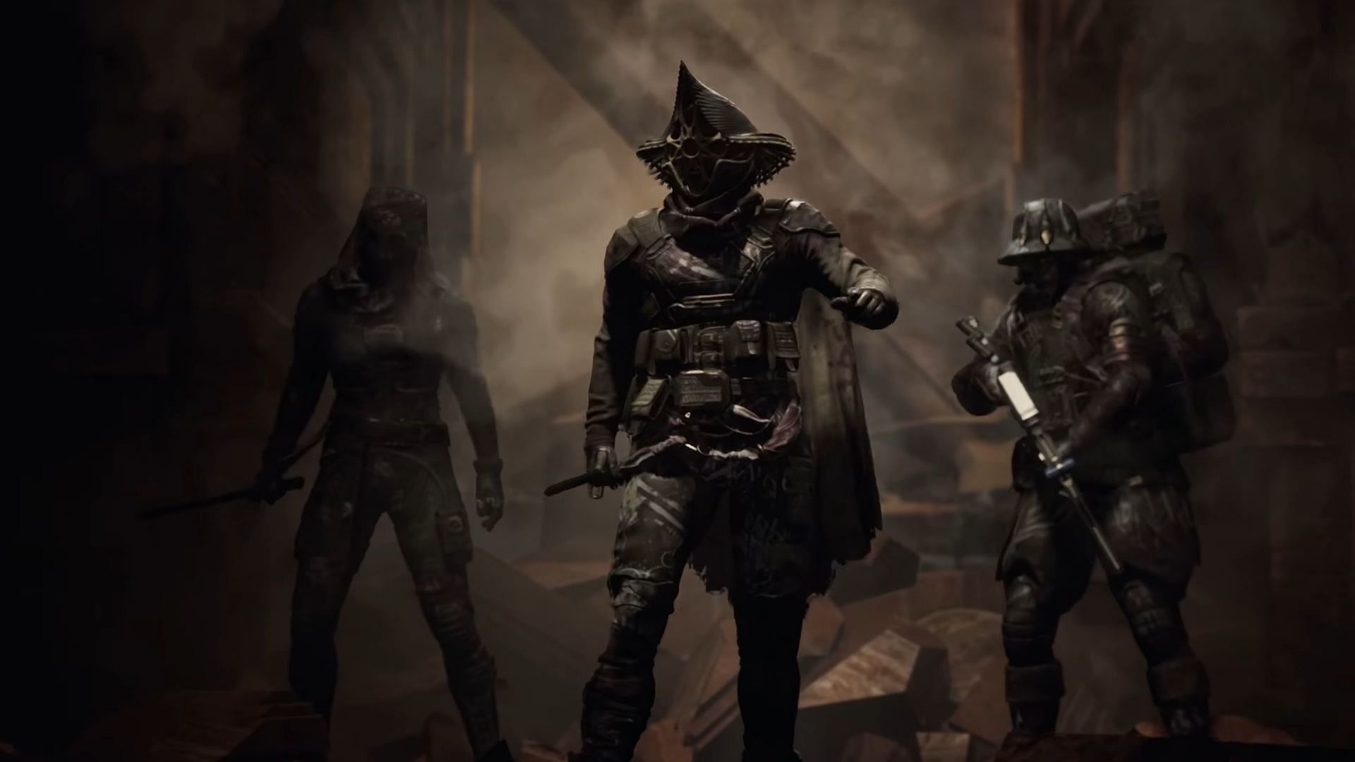 As you descend into a large open area, a wave of Maas Kharet enemies will appear (Image via Funcom)